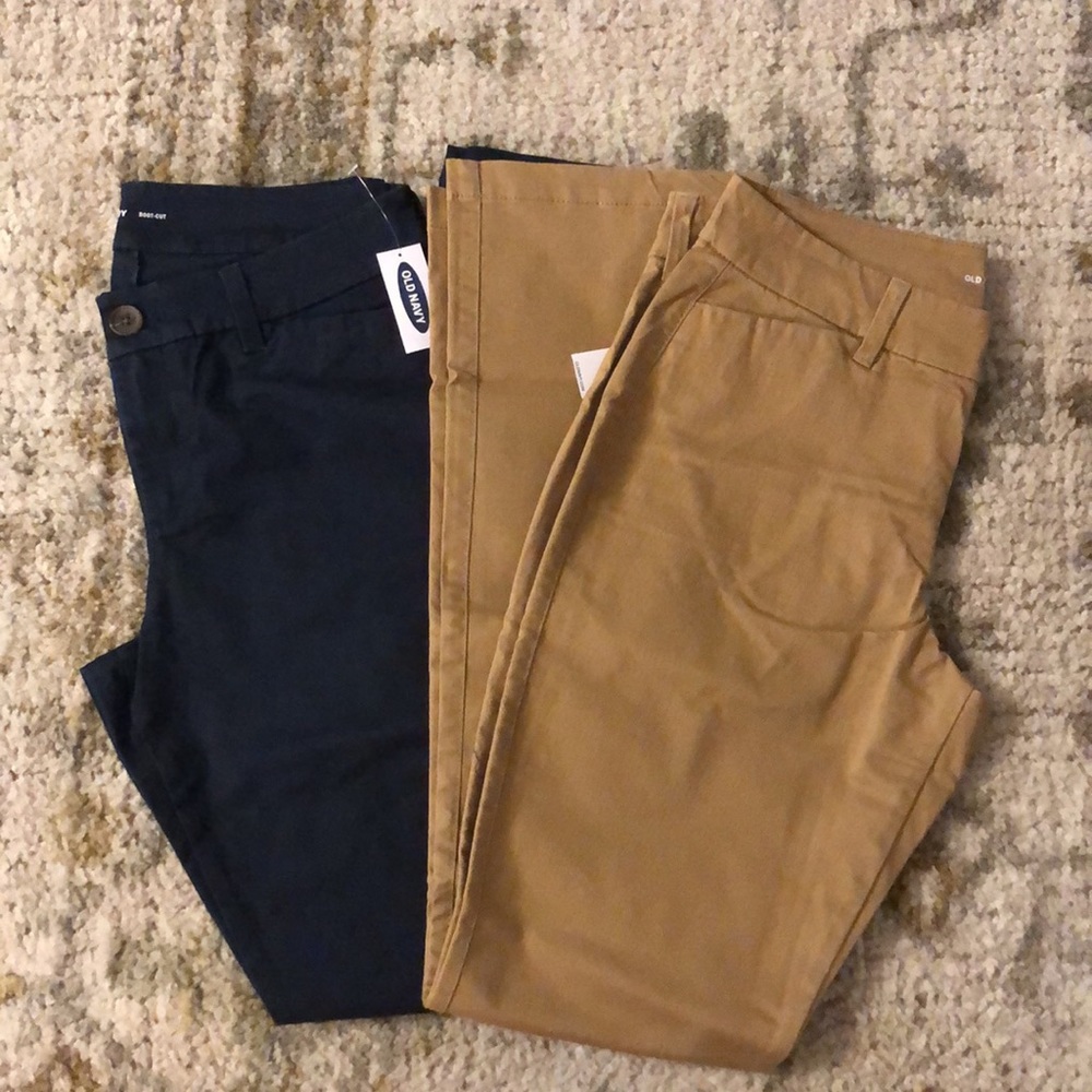 2 pairs of NWT old navy work pants, bootcut